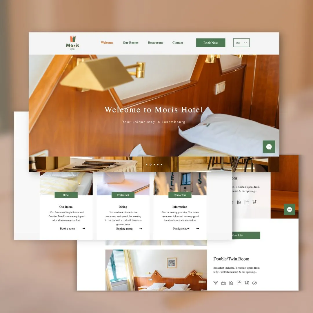 Moris Hotel: website screen moris hotel website 01