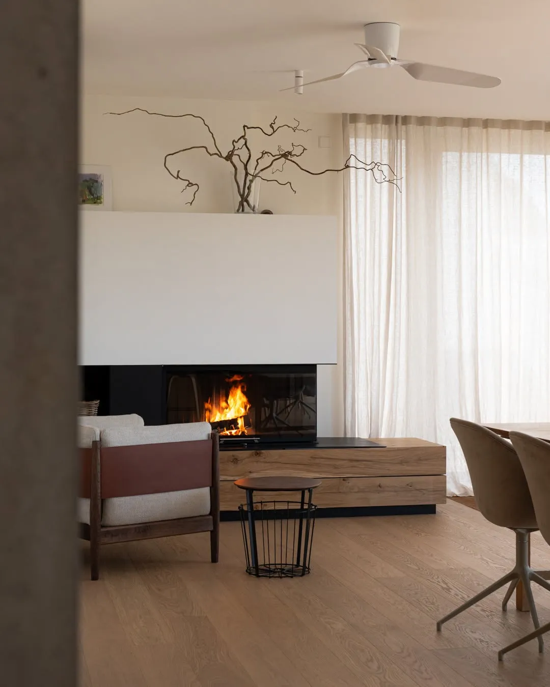 Fireplaces photographed and filmed in real living rooms, for the showroom and for Instagram. Shot for Spirit of Fire.