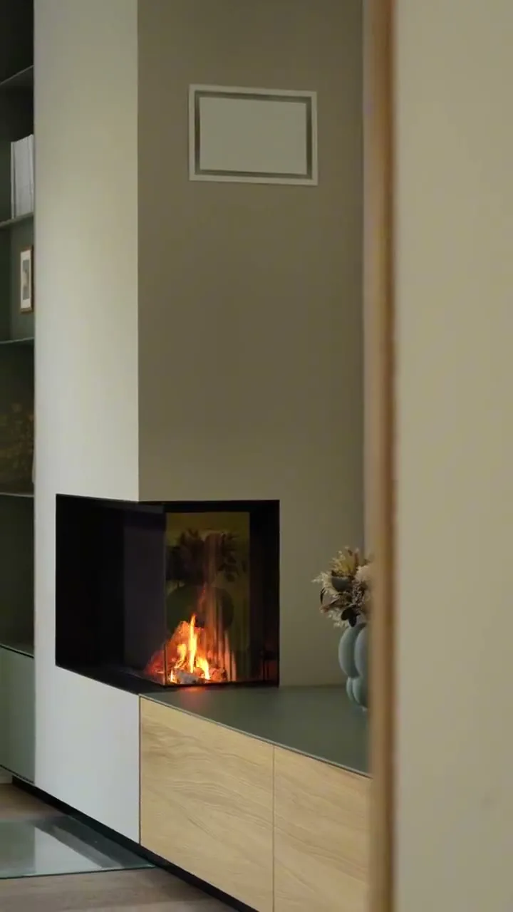 Fireplaces photographed and filmed in real living rooms, for the showroom and for Instagram. Shot for Spirit of Fire.