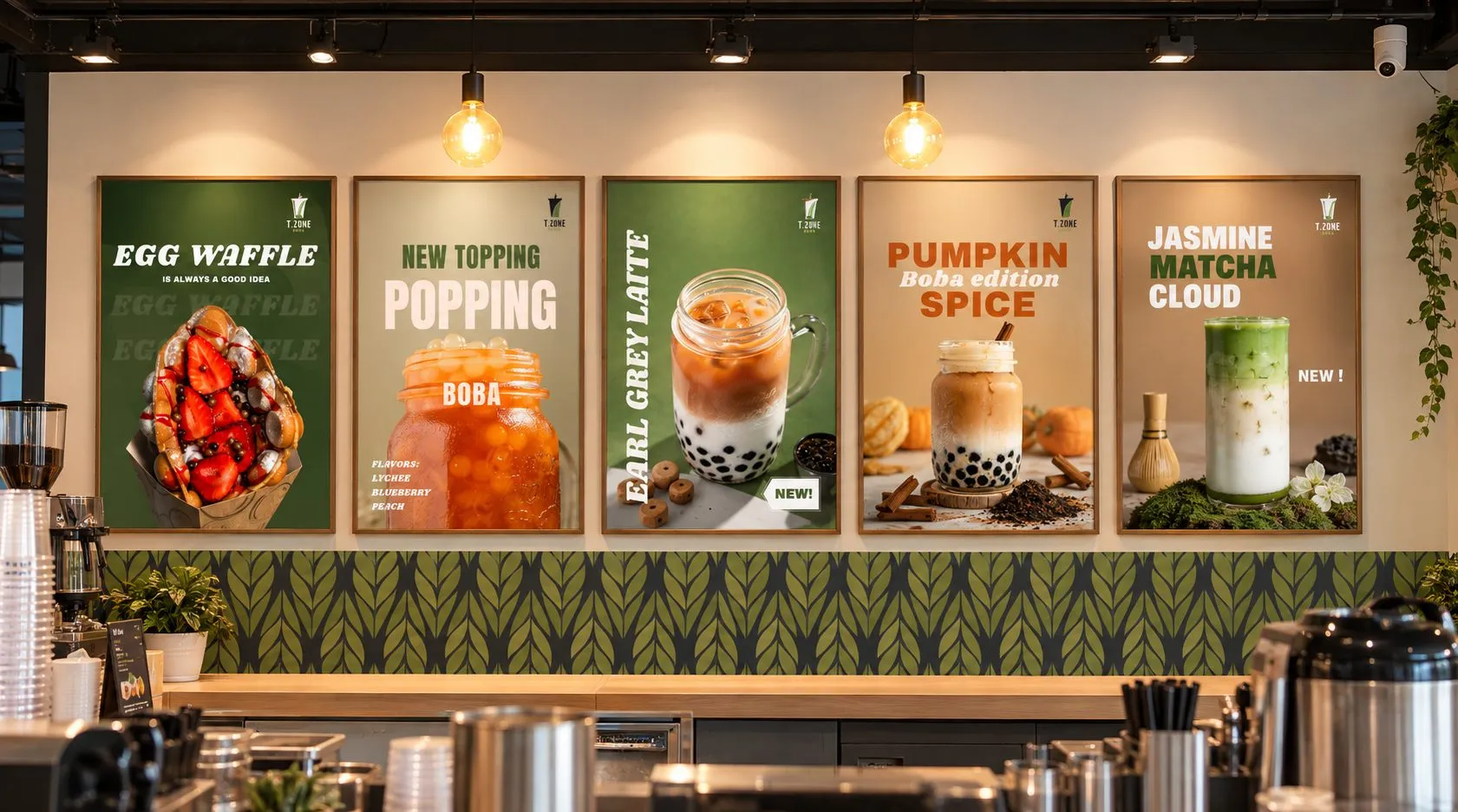 Shop branding pieces designed for T.Zone Boba
